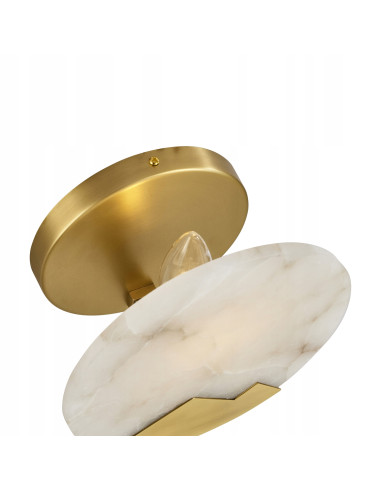 Kinkiet MARMO z marmuru i mosiądzu - nowoczesna i elegancka lampa ścienna do sypialni i salonu