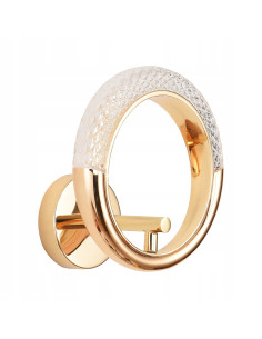 Kinkiet JEWEL w złotym glam, kryształowy akcent do sypialni i korytarza, energooszczędny LED 5W, elegancka forma. 2