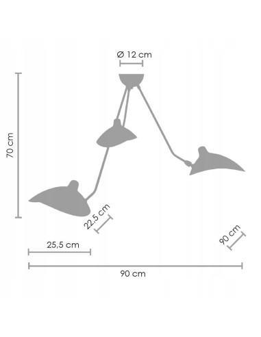 Lampa wisząca CRANE 3P - nowoczesne oświetlenie w czerni i bieli do eleganckiego salonu i biura marki Step into design