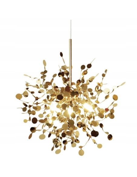 Lampa wisząca MONETTI w złotym kolorze, nowoczesne oświetlenie do eleganckich wnętrz i przestrzeni komercyjnych.