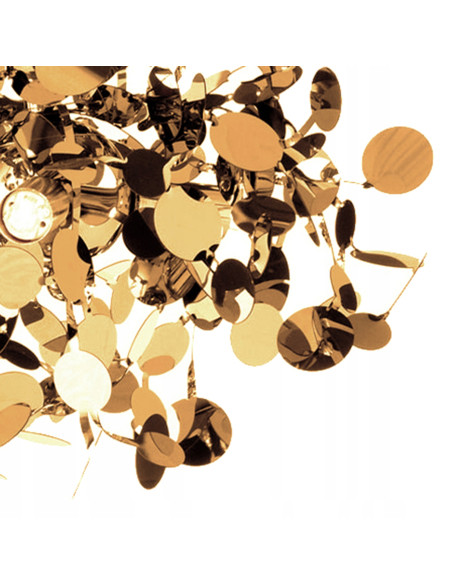 Lampa wisząca MONETTI w złotym kolorze, nowoczesne oświetlenie do eleganckich wnętrz i przestrzeni komercyjnych.