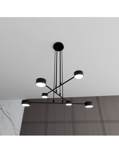 Lampa sufitowa MODUS 6 BLACK - nowoczesne oświetlenie minimalistyczne do każdego wnętrza, biura i salonu.