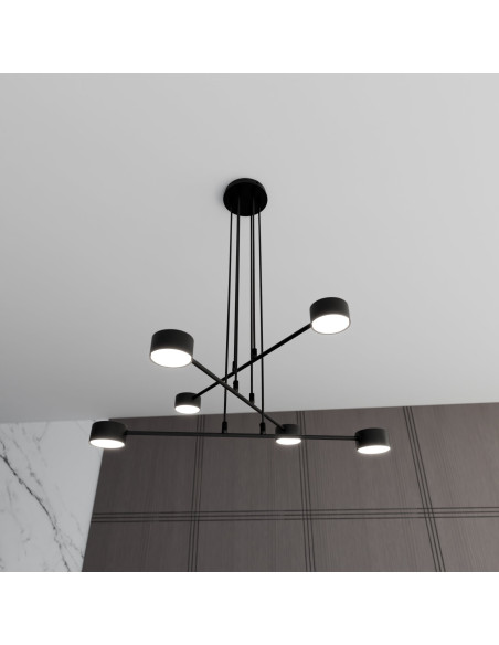 Lampa sufitowa MODUS 6 BLACK - nowoczesne oświetlenie minimalistyczne do każdego wnętrza, biura i salonu.