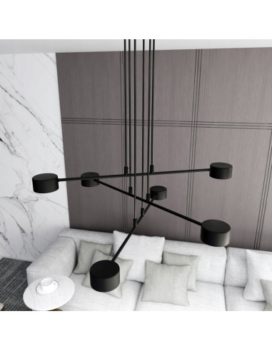 Lampa sufitowa MODUS 6 BLACK - nowoczesne oświetlenie minimalistyczne do każdego wnętrza, biura i salonu.