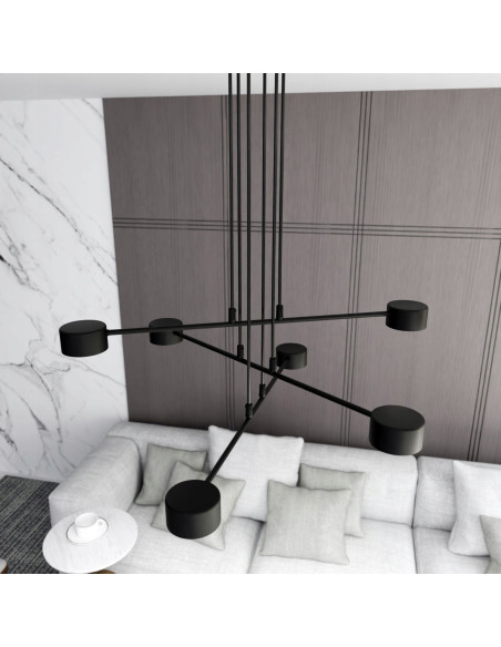 Lampa sufitowa MODUS 6 BLACK - nowoczesne oświetlenie minimalistyczne do każdego wnętrza, biura i salonu.