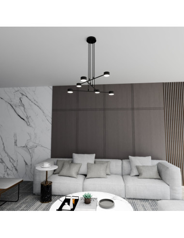 Lampa sufitowa MODUS 6 BLACK - nowoczesne oświetlenie minimalistyczne do każdego wnętrza, biura i salonu.