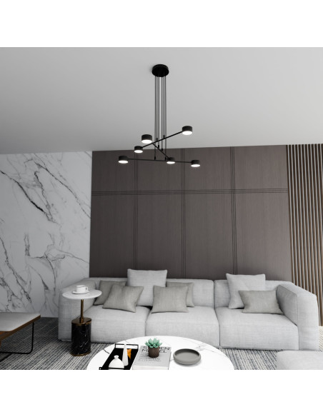 Lampa sufitowa MODUS 6 BLACK - nowoczesne oświetlenie minimalistyczne do każdego wnętrza, biura i salonu.