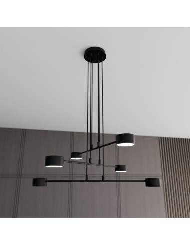 Lampa sufitowa MODUS 6 BLACK - nowoczesne oświetlenie minimalistyczne do każdego wnętrza, biura i salonu.
