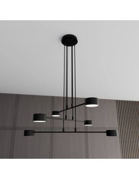 Lampa sufitowa MODUS 6 BLACK - nowoczesne oświetlenie minimalistyczne do każdego wnętrza, biura i salonu.
