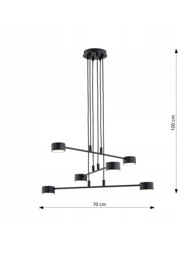 Lampa sufitowa MODUS 6 BLACK - nowoczesne oświetlenie minimalistyczne do każdego wnętrza, biura i salonu.