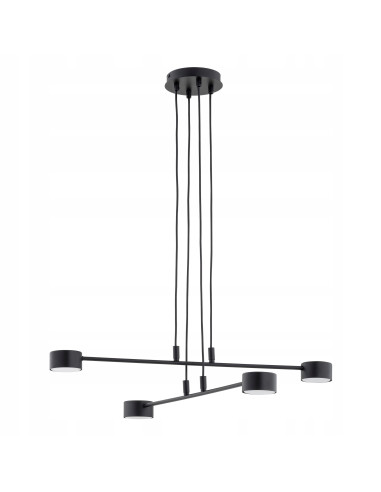 Lampa sufitowa MODUS czarna, 4-punktowe oświetlenie metalowe do nowoczesnych wnętrz biurowych i mieszkalnych