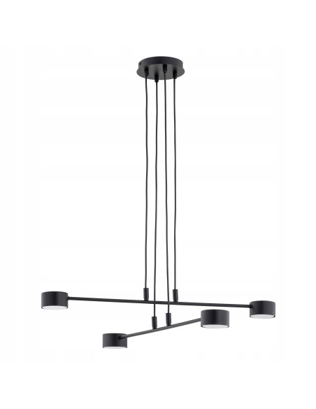 Lampa sufitowa MODUS czarna, 4-punktowe oświetlenie metalowe do nowoczesnych wnętrz biurowych i mieszkalnych
