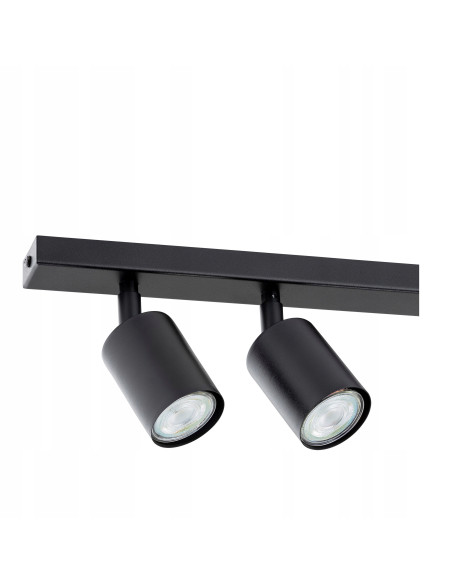 Lampa sufitowa FLASH 6 - elegancki minimalistyczny design do biura i domu, czarna, 6 punktów świetlnych GU10