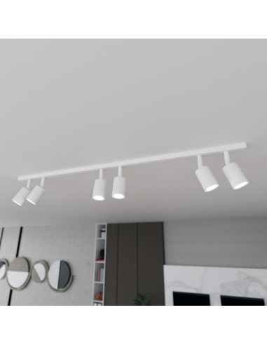 Lampa sufitowa FLASH 6 LED - Nowoczesne oświetlenie regulowane, Białe reflektory do biura i jadalni, Emibig