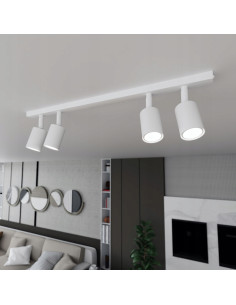 Plafon sufitowy Emibig FLASH 4 WHITE z reflektorami GU10 - nowoczesne oświetlenie do biura, salonu i korytarza