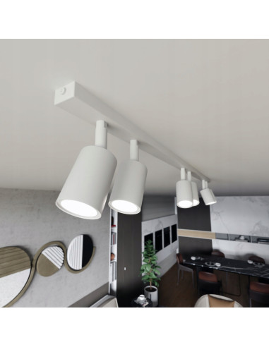 Lampa sufitowa FLASH 6 LED - Nowoczesne oświetlenie regulowane, Białe reflektory do biura i jadalni, Emibig