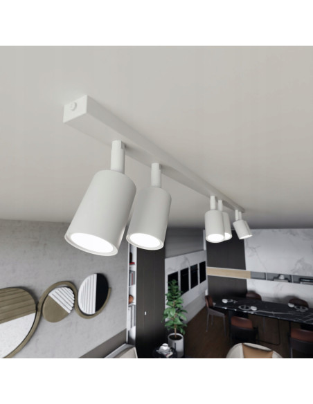 Lampa sufitowa FLASH 6 LED - Nowoczesne oświetlenie regulowane, Białe reflektory do biura i jadalni, Emibig