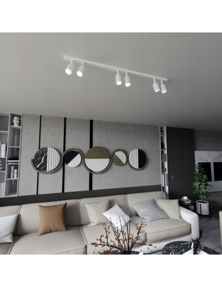 Lampa sufitowa FLASH 6 LED - Nowoczesne oświetlenie regulowane, Białe reflektory do biura i jadalni, Emibig