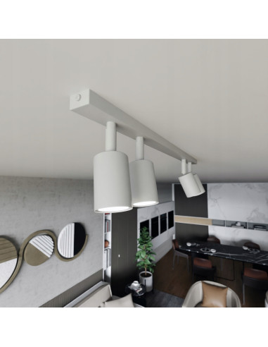 Plafon sufitowy Emibig FLASH 4 WHITE z reflektorami GU10 - nowoczesne oświetlenie do biura, salonu i korytarza