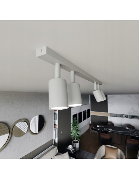 Plafon sufitowy Emibig FLASH 4 WHITE z reflektorami GU10 - nowoczesne oświetlenie do biura, salonu i korytarza