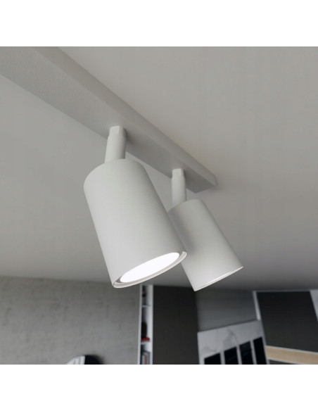 Plafon sufitowy Emibig FLASH 4 WHITE z reflektorami GU10 - nowoczesne oświetlenie do biura, salonu i korytarza