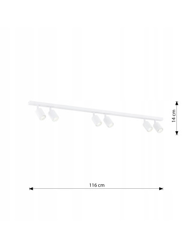 Lampa sufitowa FLASH 6 LED - Nowoczesne oświetlenie regulowane, Białe reflektory do biura i jadalni, Emibig