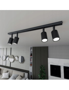 Nowoczesna lampa sufitowa FLASH 4 w czerni z reflektorami GU10 – eleganckie oświetlenie do każdego wnętrza