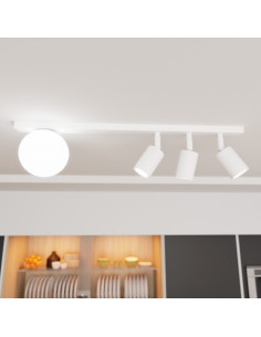 Lampa sufitowa BASTER 4 WHITE – nowoczesny plafon z reflektorami do korytarza, biura i salonu, elegancki design w białej wersji