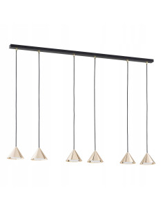 Lampa wisząca ELIT 6 BL GOLD - nowoczesna lampa glamour w czerni i złocie do salonu i jadalni, 6 punktów świetlnych. 2