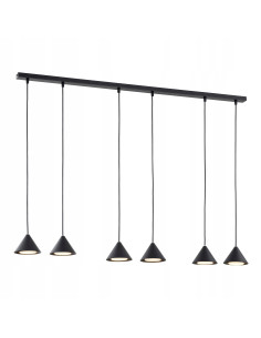 Nowoczesna lampa sufitowa ELIT 6 BLACK z metalowymi kloszami, 100 cm, 6 źródeł światła, elegancja do wnętrz. 2