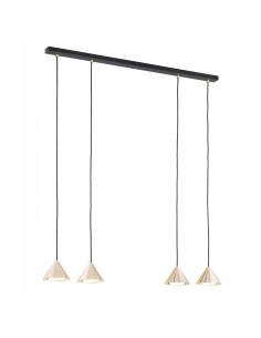 Lampa sufitowa ELIT 4 GOLD Black - nowoczesne oświetlenie do salonu i biura z czterema punktami świetlnymi, 100 cm.