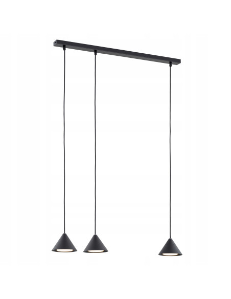 Lampa wisząca ELIT 3 BLACK - Nowoczesna potrójna listwa oświetleniowa w minimalistycznym stylu do eleganckich wnętrz.