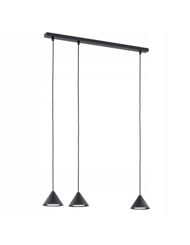 Lampa wisząca ELIT 3 BLACK - Nowoczesna potrójna listwa oświetleniowa w minimalistycznym stylu do eleganckich wnętrz.