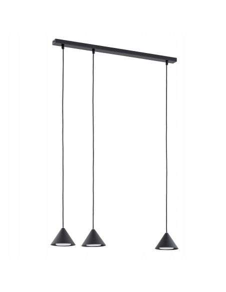 Lampa wisząca ELIT 3 BLACK - Nowoczesna potrójna listwa oświetleniowa w minimalistycznym stylu do eleganckich wnętrz.