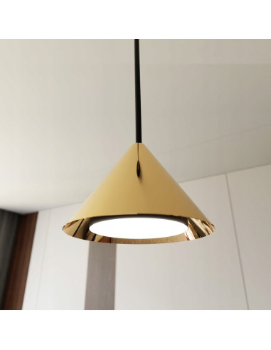 Lampa wisząca ELIT 1 ZŁOTY CZARNY – nowoczesny element glamour do biura, salonu i jadalni, 100 cm, energooszczędna.