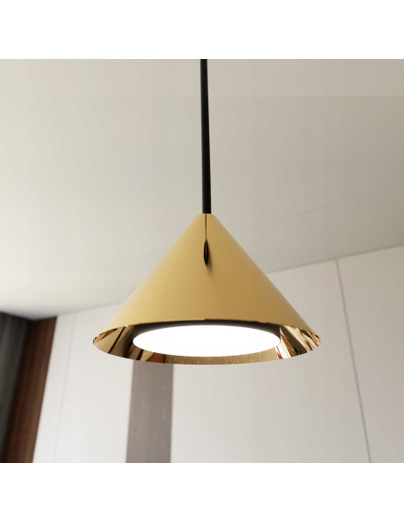 Lampa wisząca ELIT 1 ZŁOTY CZARNY – nowoczesny element glamour do biura, salonu i jadalni, 100 cm, energooszczędna.