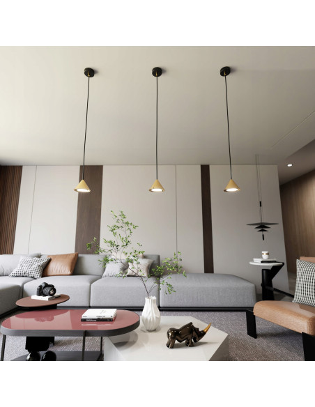 Lampa wisząca ELIT 1 ZŁOTY CZARNY – nowoczesny element glamour do biura, salonu i jadalni, 100 cm, energooszczędna.