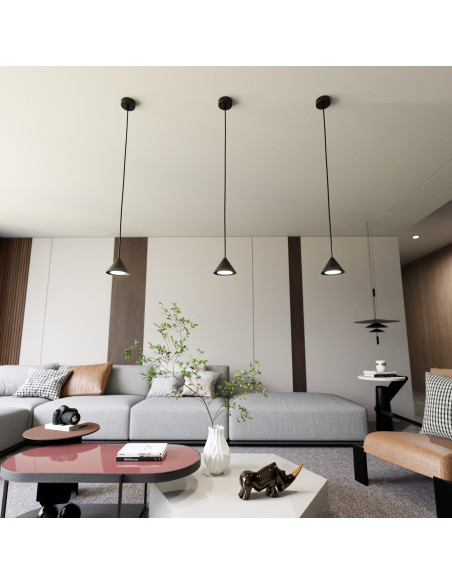 Lampa sufitowa ELIT 1 BLACK z metalowym kloszem, 100 cm – nowoczesny design do biura i kuchni, producent Emibig