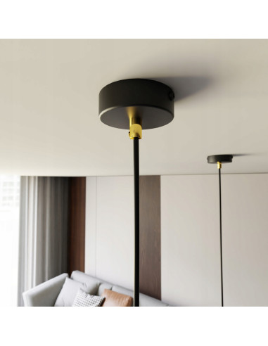 Lampa wisząca ELIT 1 ZŁOTY CZARNY – nowoczesny element glamour do biura, salonu i jadalni, 100 cm, energooszczędna.