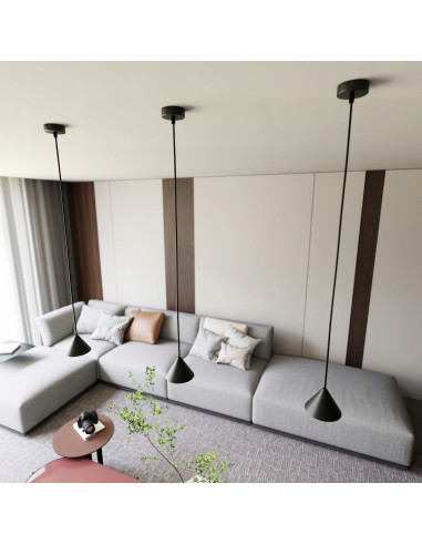 Lampa sufitowa ELIT 1 BLACK z metalowym kloszem, 100 cm – nowoczesny design do biura i kuchni, producent Emibig