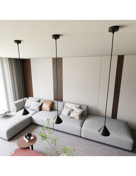 Lampa sufitowa ELIT 1 BLACK z metalowym kloszem, 100 cm – nowoczesny design do biura i kuchni, producent Emibig