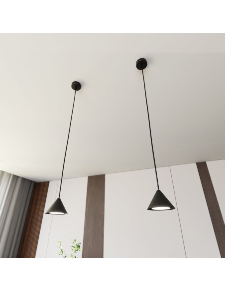 Lampa sufitowa ELIT 1 BLACK z metalowym kloszem, 100 cm – nowoczesny design do biura i kuchni, producent Emibig