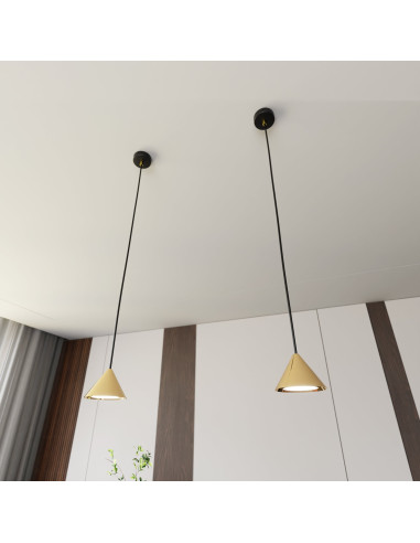 Lampa wisząca ELIT 1 ZŁOTY CZARNY – nowoczesny element glamour do biura, salonu i jadalni, 100 cm, energooszczędna.