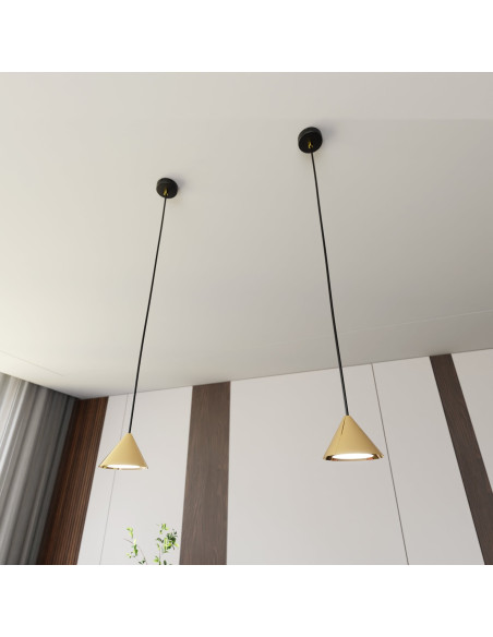 Lampa wisząca ELIT 1 ZŁOTY CZARNY – nowoczesny element glamour do biura, salonu i jadalni, 100 cm, energooszczędna.