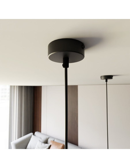 Lampa sufitowa ELIT 1 BLACK z metalowym kloszem, 100 cm – nowoczesny design do biura i kuchni, producent Emibig