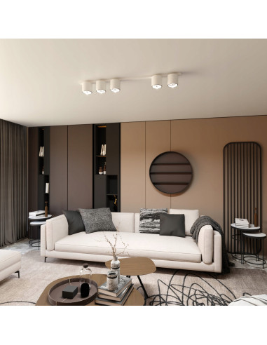 Listwa NANO z 5 Reflektorami Biała - Eleganckie Oświetlenie Metalowe do Domu i Biura, Nowoczesny Design