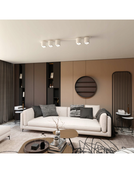 Listwa NANO z 5 Reflektorami Biała - Eleganckie Oświetlenie Metalowe do Domu i Biura, Nowoczesny Design