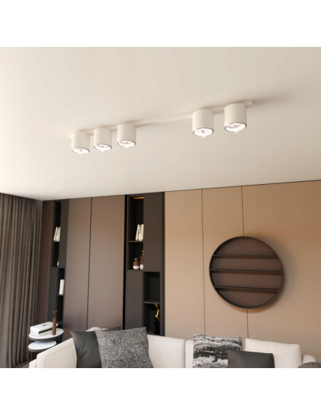 Listwa NANO z 5 Reflektorami Biała - Eleganckie Oświetlenie Metalowe do Domu i Biura, Nowoczesny Design