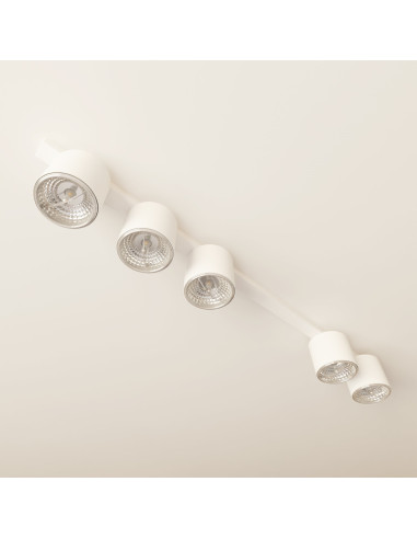 Listwa NANO z 5 Reflektorami Biała - Eleganckie Oświetlenie Metalowe do Domu i Biura, Nowoczesny Design