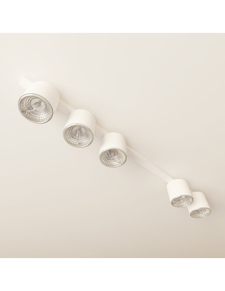 Listwa NANO z 5 Reflektorami Biała - Eleganckie Oświetlenie Metalowe do Domu i Biura, Nowoczesny Design